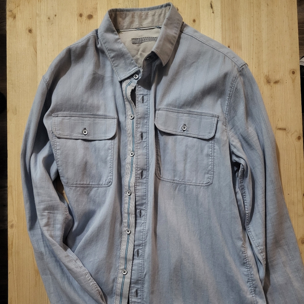 7 Diamonds Blue Casual Button Down Shirt